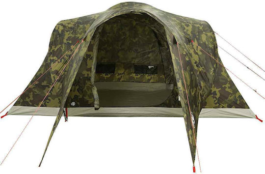 vidaXL Camping Tent Green for 6 People 375x225x176cm