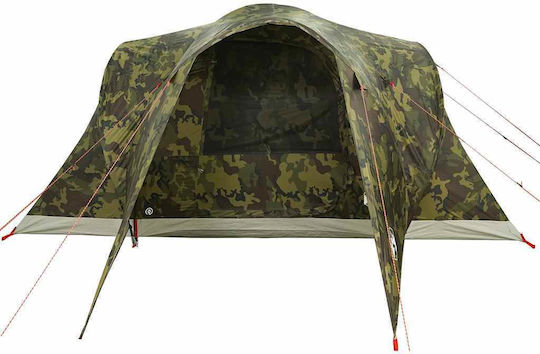 vidaXL Camping Tent Green for 6 People 375x225x176cm