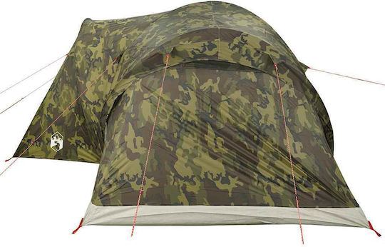 vidaXL Camping Tent Green for 6 People 375x225x176cm