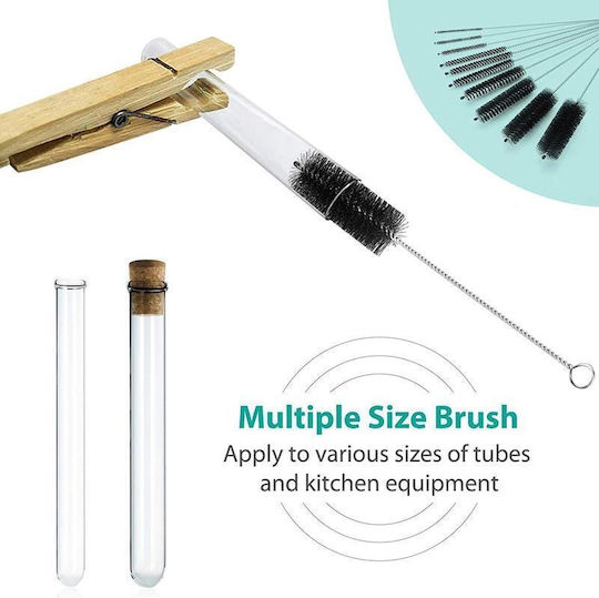 Set 10 Cleaning Brushes Zola Narrow Containers Small Corners Different Sizes From 2 Mm