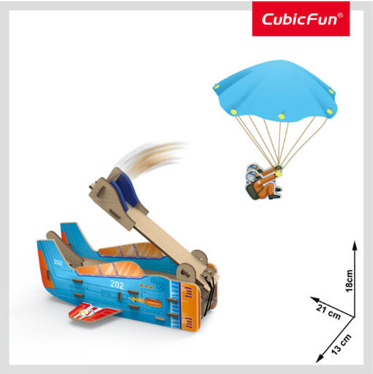 Cubic Fun Παιχνίδι Κατασκευών Ξύλινo Εκτοξευτής Αλεξιπτωτιστών για Παιδιά 5+ Ετών