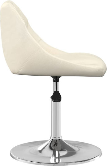 Bar Stools with Backrest & Adjustable Height Cream 6 pcs 46x44x62.5-77.5 cm