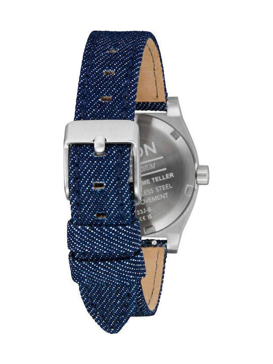 Nixon Medium Time Teller Ανδρικό Ρολόι 31mm Μπαταρίας με Μπλε Υφασμάτινο Λουράκι