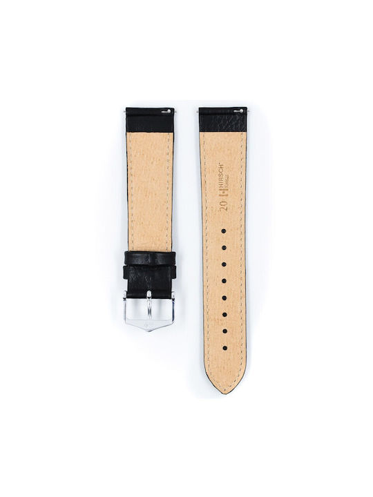 Hirsch Kansas Leather Strap Black 12mm