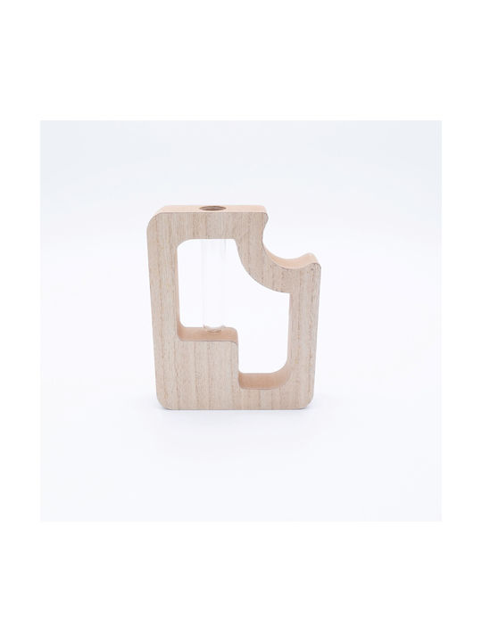 Uncle George Holzvasen Glastube Hydrokulturpflanzen Verschiedene Designs 17x13cm