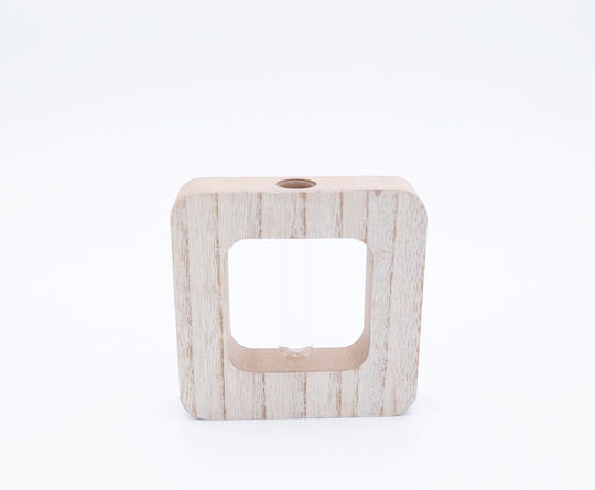 Uncle George Holzvasen Glastube Hydrokulturpflanzen Verschiedene Designs 13x13cm