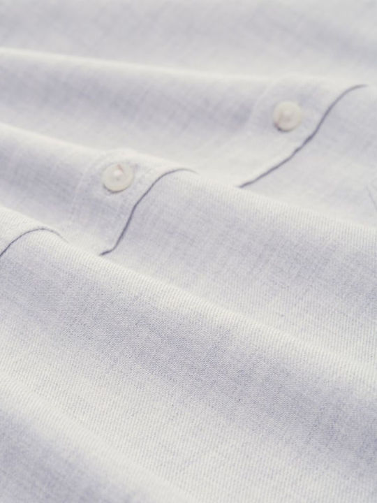 Long-sleeved Cotton Shirt Grey Melange