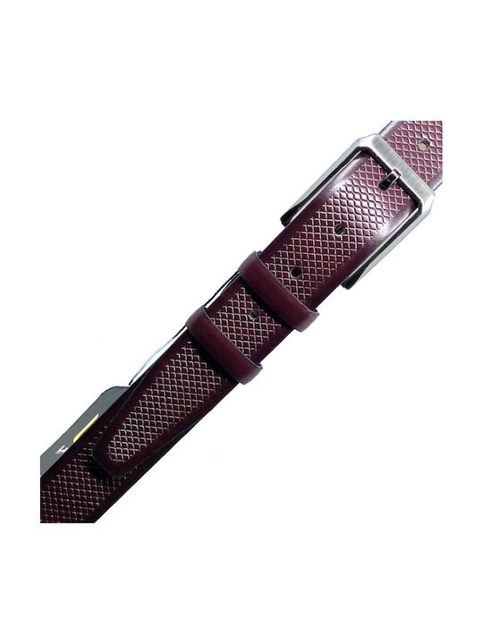 Curea Bărbați din Piele sintetica Burgundy