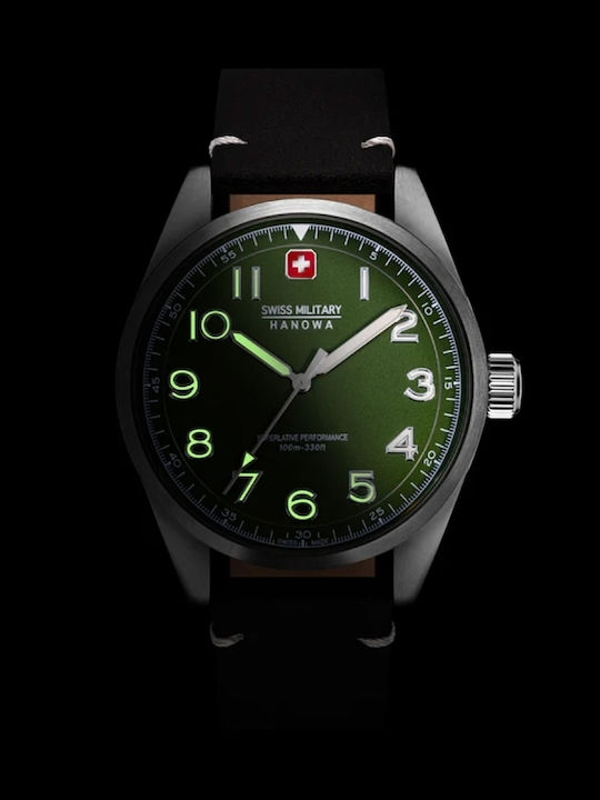 Swiss Alpine Military by Grovana Men's Watch 42mm Battery with Black Leather Strap