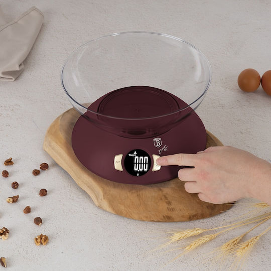 Berlinger Haus Ψηφιακή Ζυγαριά Κουζίνας με Κάδο έως 5kg Μπορντό