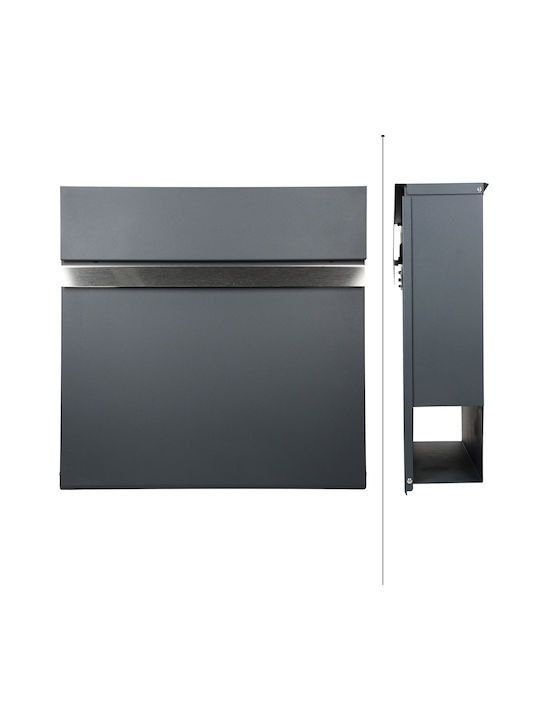 ECD Germany Γραμματοκιβώτιο Εξωτερικού Χώρου Inox σε Γκρι Χρώμα 37x36.5x11cm