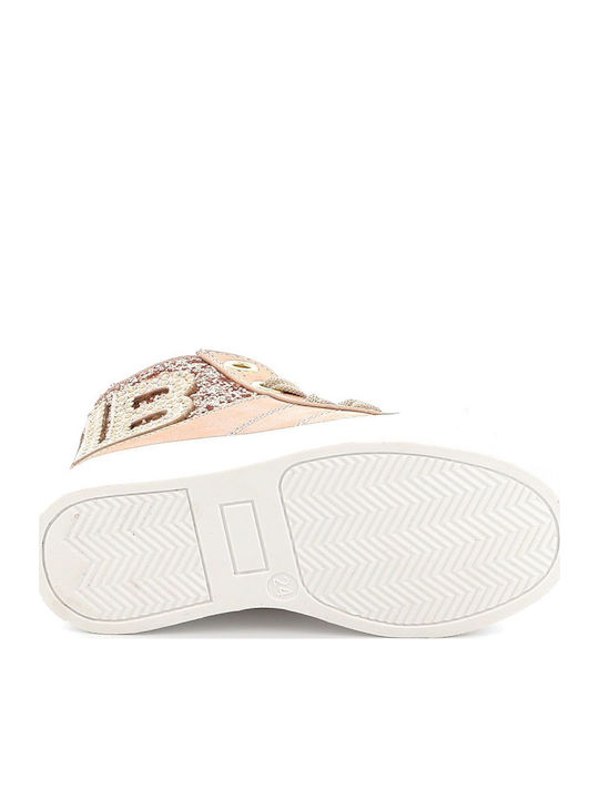 Lederne Kinderstiefeletten mit Reißverschluss Rose Gold