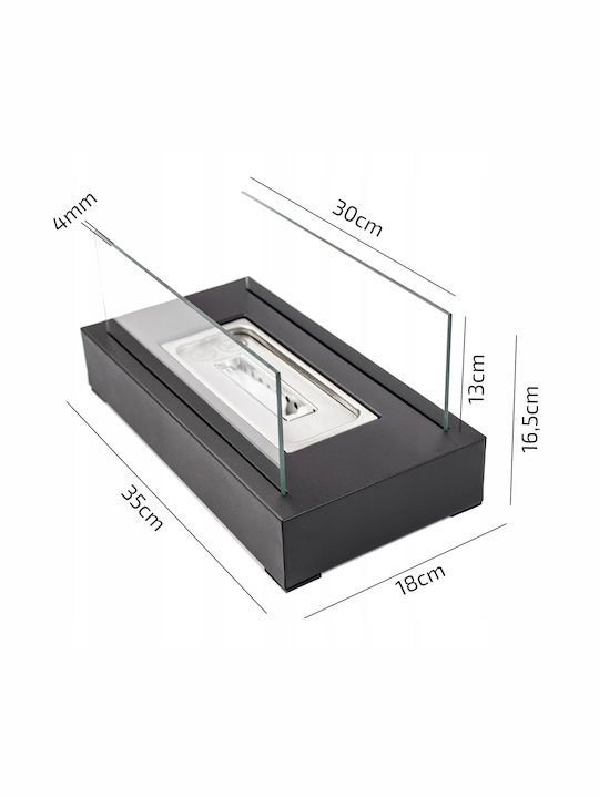 Kamin Draußen Metallisch Braun 35x16x18cm