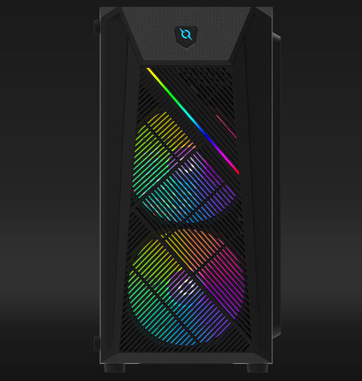 Aqirys Bellatrix PRO Mini Tower Computer Case with Window Panel and RGB Lighting Black