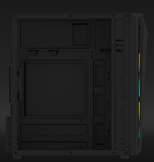 Aqirys Bellatrix PRO Mini Tower Computer Case with Window Panel and RGB Lighting Black