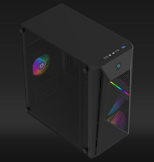 Aqirys Bellatrix PRO Mini Tower Computer Case with Window Panel and RGB Lighting Black