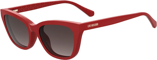 Moschino Plastic Eyeglass Frame Cat Eye with Clip On Red MOL071/CS C9A/9O