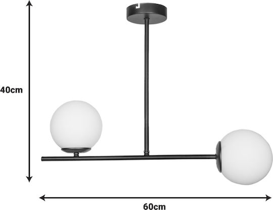 Pakketo Opedro Κρεμαστό Φωτιστικό Μαύρο με Ντουί E27 60x30x40εκ.