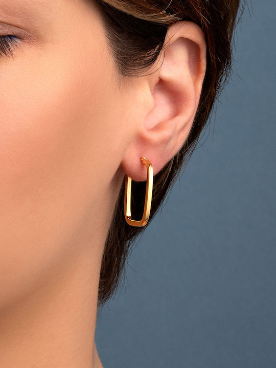 George Art Jewels Earrings Hoops made of Silver Gold Plated