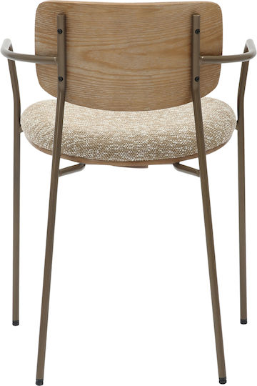 Vikki Dining Room Fabric Armchair Beige 54x54x75cm