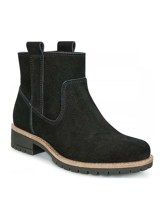 Leder Stiefeletten Damen Schwarz