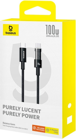 Baseus Ladekabel USB 2.0 USB-C männlich - USB-C 100W PD Schwarz 2m