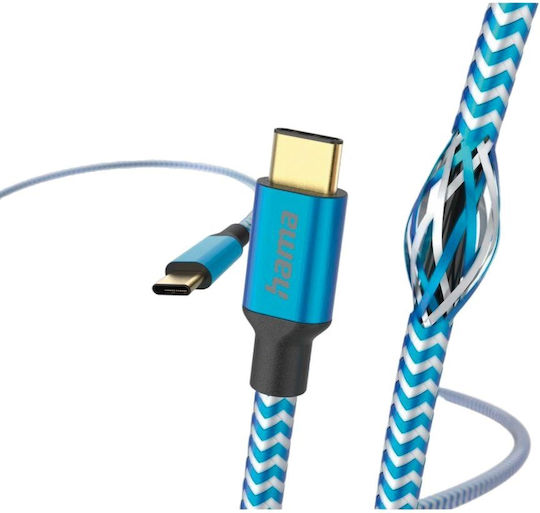 HAMA Редовна USB 2.0 Кабел USB-C мъжки - USB-C мъжки 15W Син 1.5м (00201557)