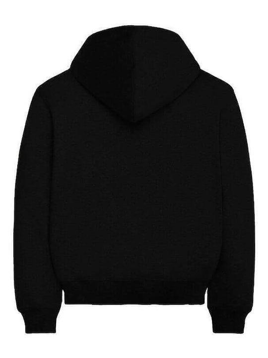 Kids Sweatshirt with Hood and Pockets Fleece Lining Black