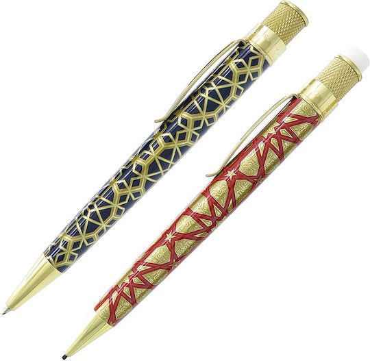Set Retro 51 Met Geometric Rollerball cu Creion