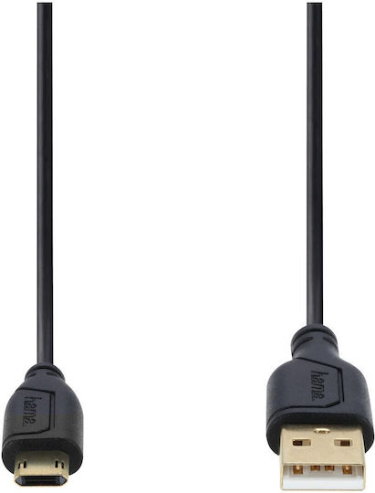 HAMA Regular USB 2.0 to micro USB Cable Μαύρο 0.75m (00135700)