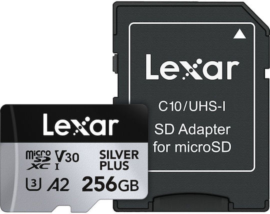 Lexar High-performance microSDXC 256GB Class 10 U3 V30 A2 UHS-I με αντάπτορα