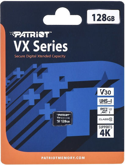 Patriot VX Series SDXC 128GB Class 10 U3 V30 UHS-I