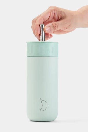 Chilly's Series 2 Switch Ποτήρι Θερμός Ανοξείδωτο BPA Free 500ml Lichen Green με Καλαμάκι