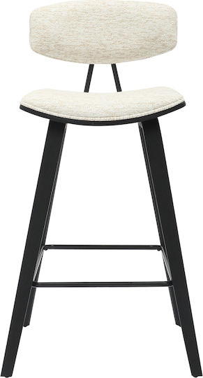 Scaune Bar cu spătar Metal Inover Black, Ecru 50.5x49x90buc