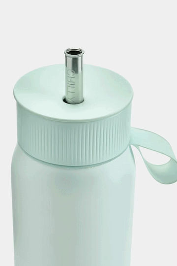 Chilly's Series 2 Switch Glass Thermos Stainless Steel BPA Free 750ml Lichen Green with Straw