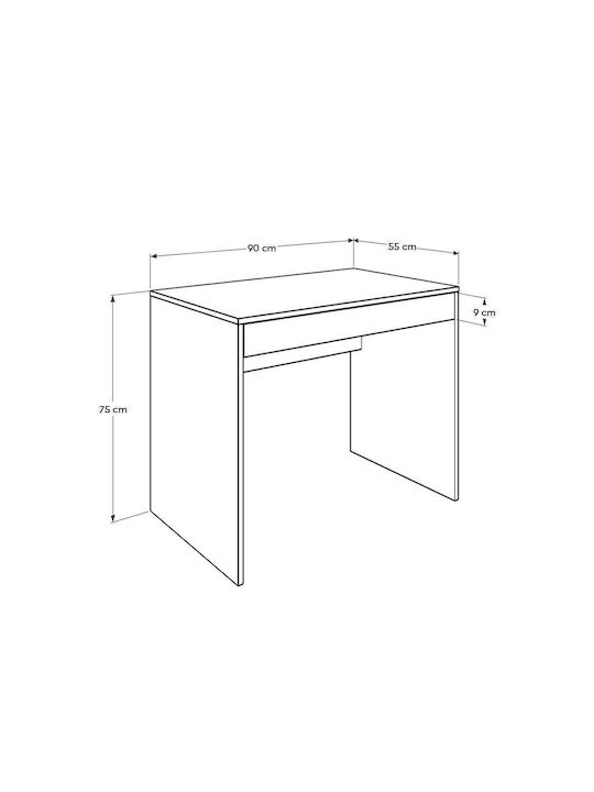 Birou De Calculatoare Din Lemn Alb 90x55x75cm
