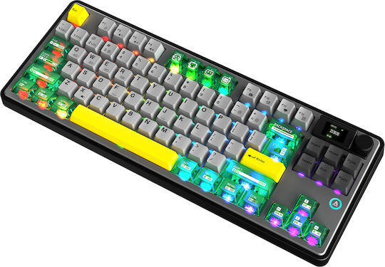 Ajazz Akh036 Customized Mechanical Keyboard Pc Transparent Keycap Factory Height Keycap Us Layout Transparent Green