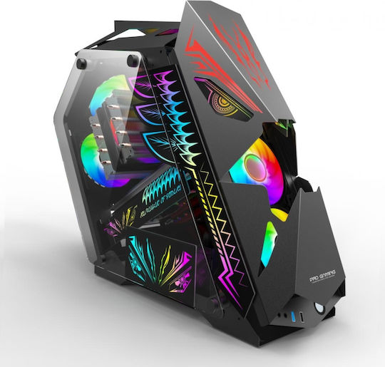 ProGaming Pro Gaming Hercule Middle Tower Carcasă Calculator cu Iluminare ARGB Negru