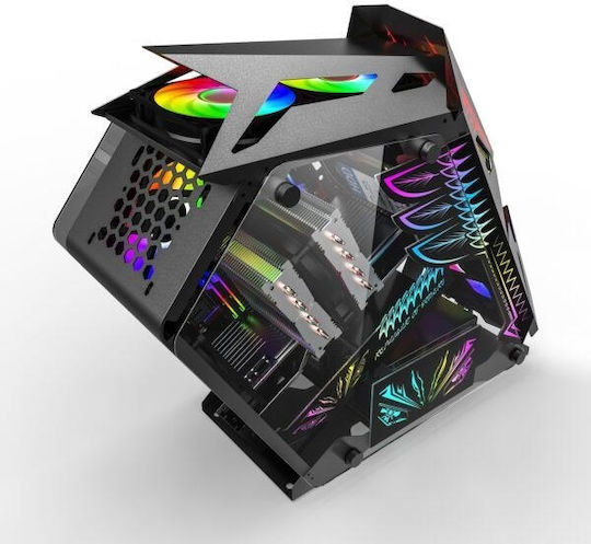 ProGaming Pro Gaming Hercule Middle Tower Carcasă Calculator cu Iluminare ARGB Negru