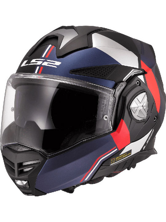 LS2 Advant X Ultra Matt Blue Red Мотоциклетна каска Флип ъп ECE 22.06 1600гр с Sunvisor