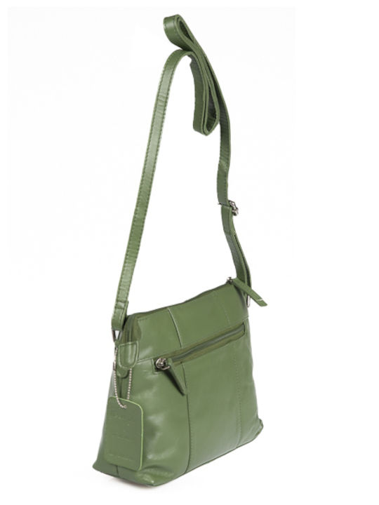 Leder Damentasche Schultertasche Grün