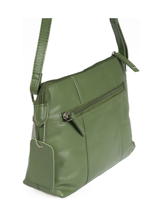 Leder Damentasche Schultertasche Grün