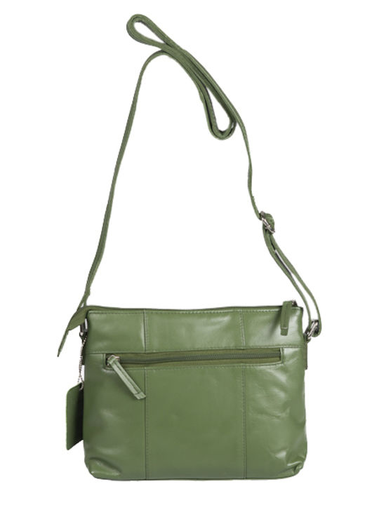 Leder Damentasche Schultertasche Grün