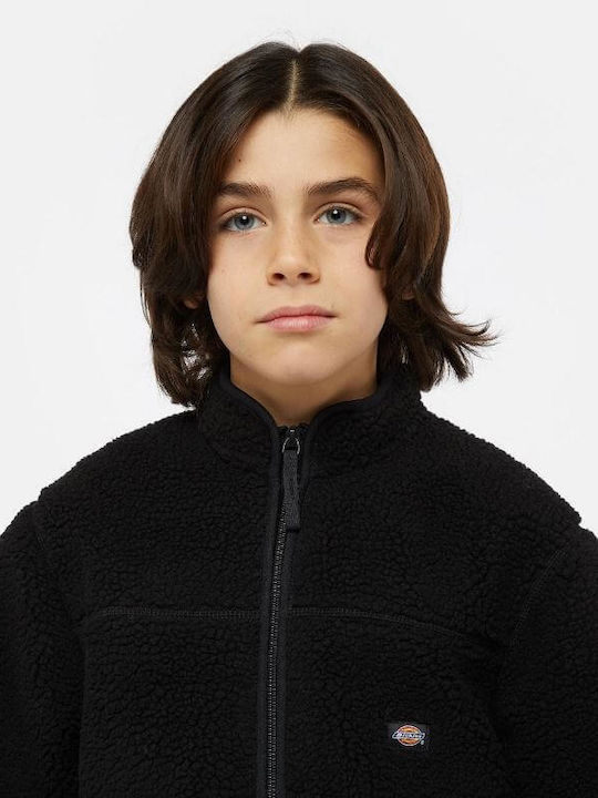 Kids Cardigan Fleece Black