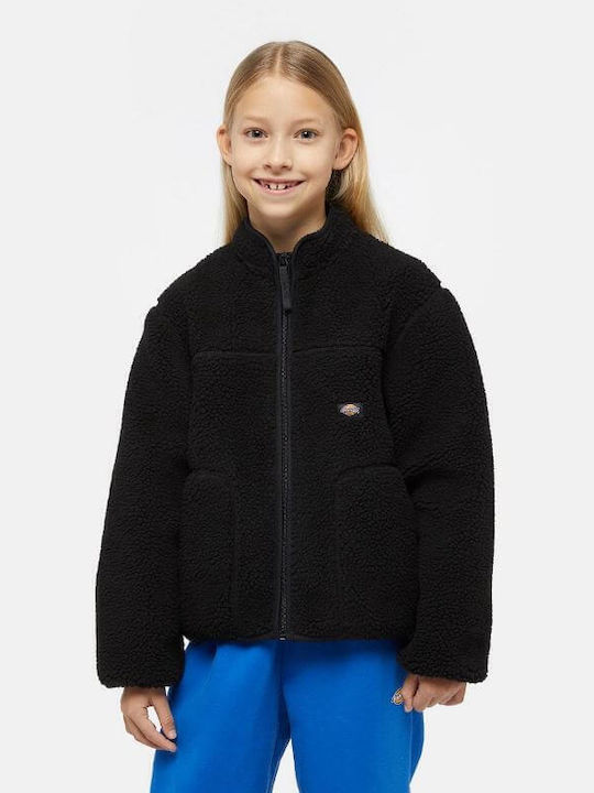 Kids Cardigan Fleece Black