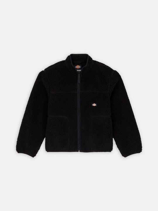 Kids Cardigan Fleece Black