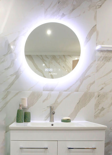 Bruno Oglindă de Baie Rotundă Lumini LED Atingere 60x60cm