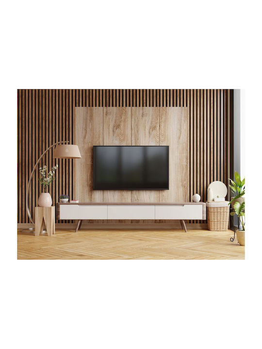 3D Стенен Панел с Лепило Бежов 260x30см
