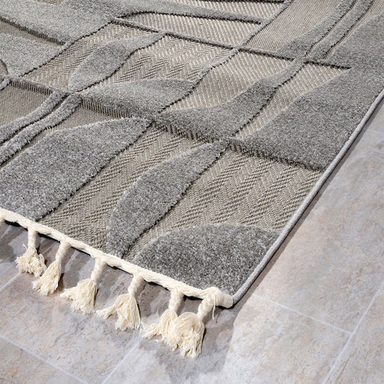 Tzikas Carpets Tenerife Teppich Außenbereich Rechteckig Synthetisch,Polyester/Cotton/Leather Gray