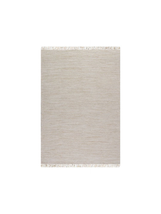 Woll-Kelim-Teppich Dunkelbeige 160x230 Polcarpet